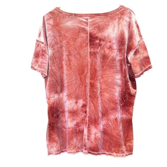 Umgee Pink Velvet Short Sleeve Oversized Short Sleeve Pullover Top Medium - Picture 3 of 9